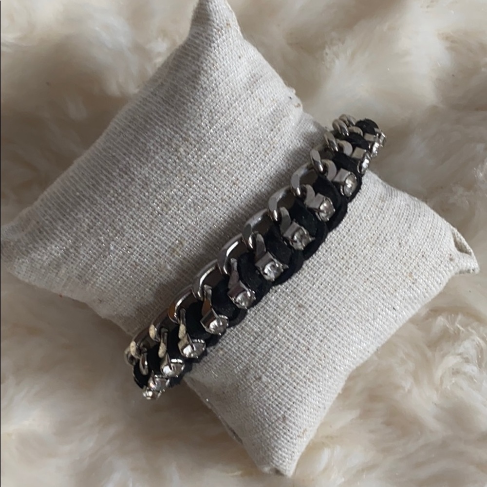 🆕 NEW Black Woven Chain & Rhinestone Bracelet!!!